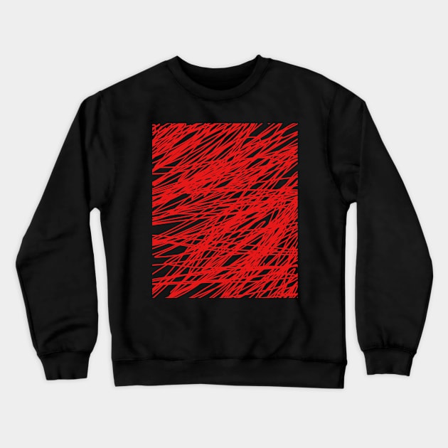 Red abstract art string T-Shirt Crewneck Sweatshirt by kingelithe3rd